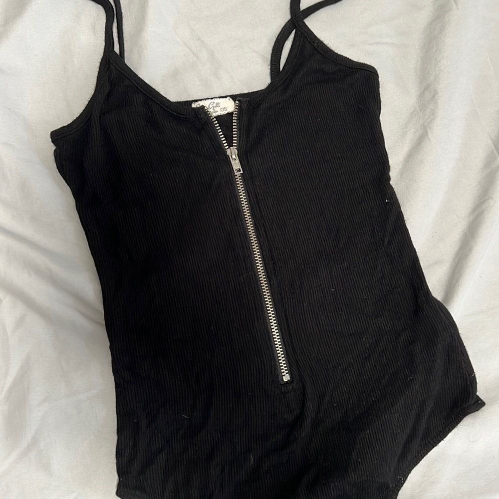 John Galt black zipper bodysuit